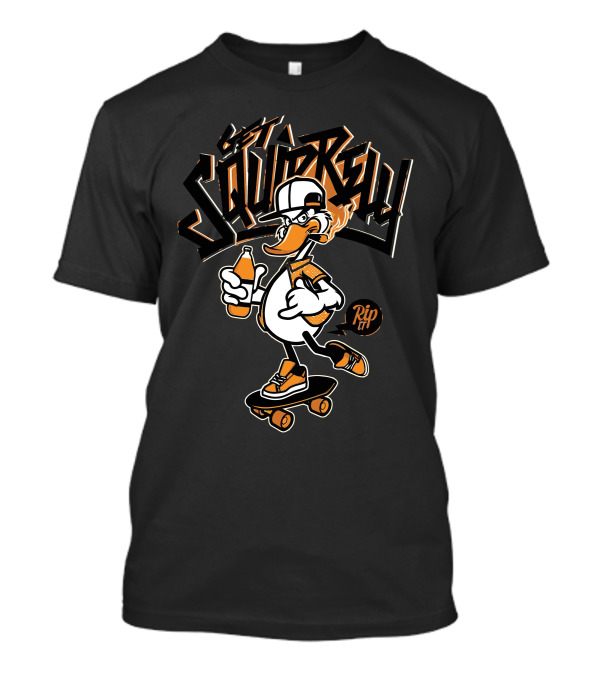 Get Saucy Rip It Duck Skateboarding With Drink T-Shirt