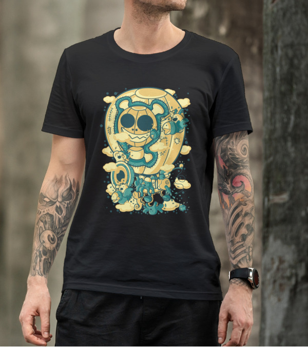 Skyjack Bear Balloon Adventure In Dreamy Clouds T-Shirt