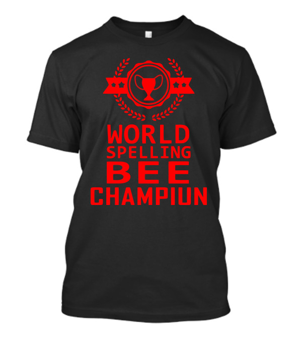 World Spelling Bee Champiun Trophy Laurel Stars T-Shirt