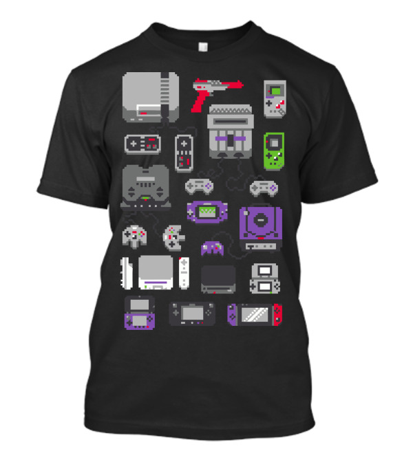 A Pixel Compilation Of Classic Gaming Consoles And Handhelds T-Shirt