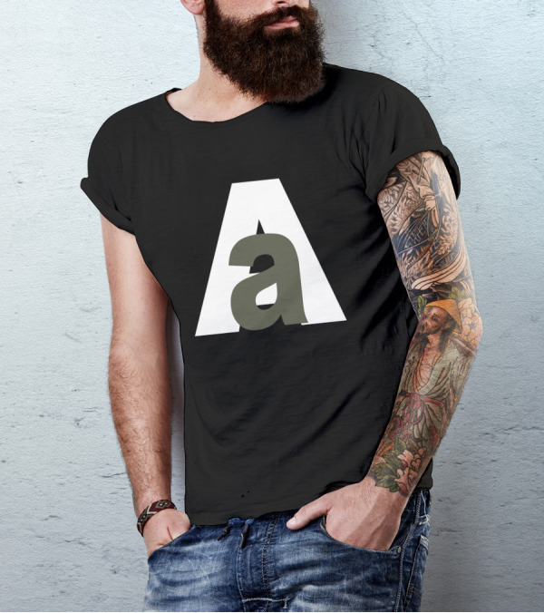 Aa White And Olive Green Overlay T-Shirt
