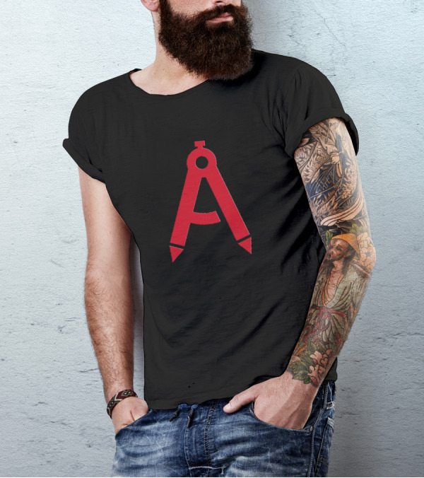Red Compass Shaped 'A' T-Shirt