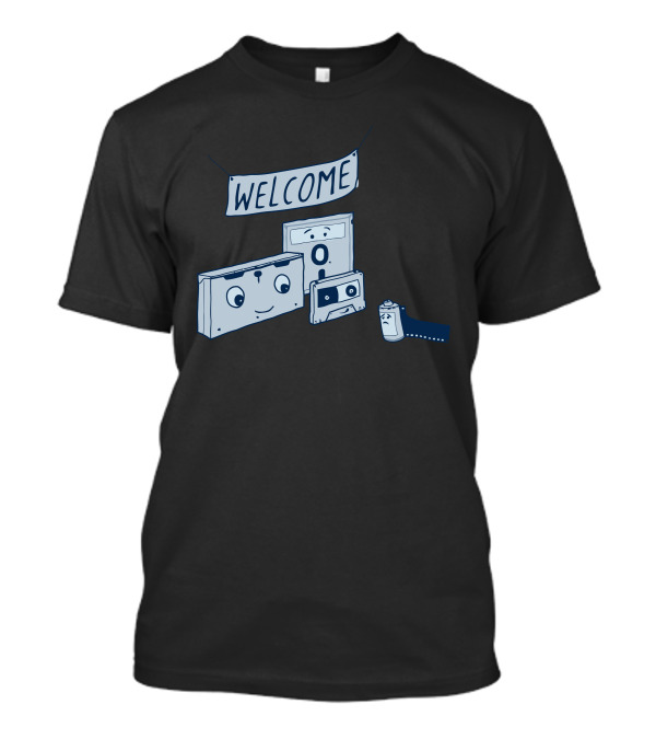 Welcome Analog Retirement Party With Cassette Tape And Battery T-Shirt