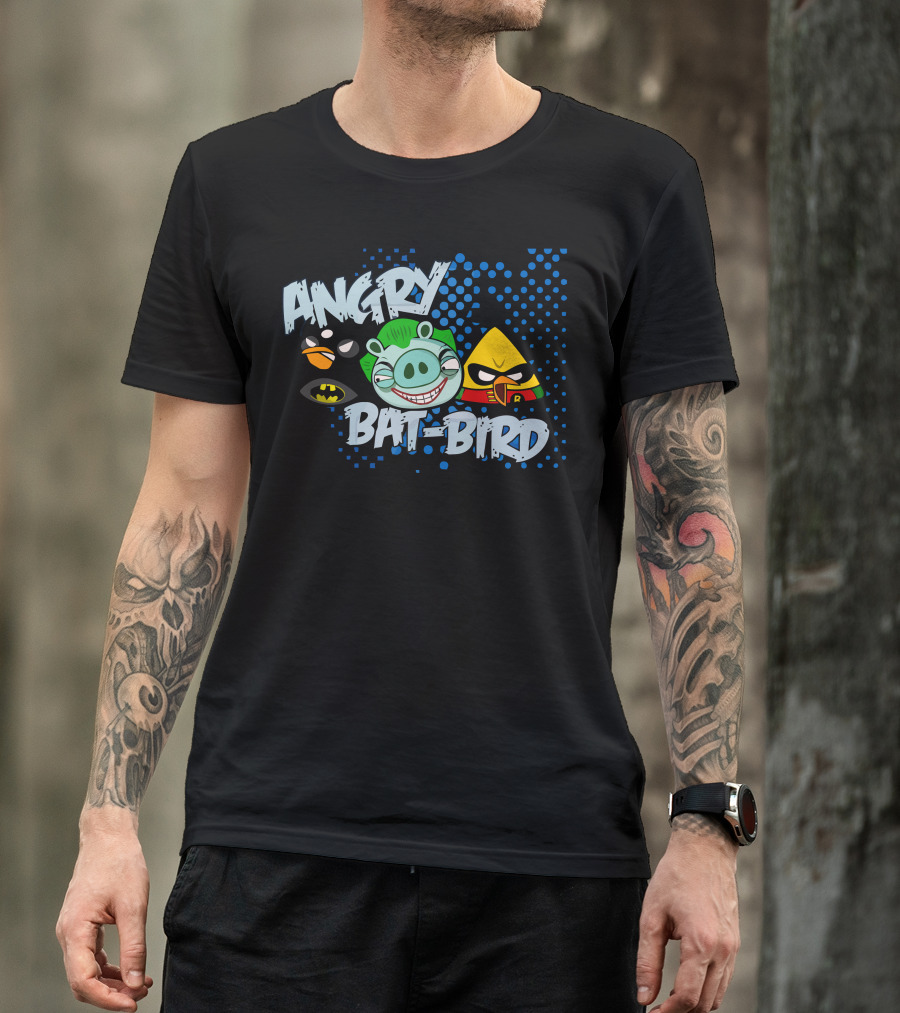 Angry Bat Bird Batman Robin Crossover With Green Pig Villain T-Shirt