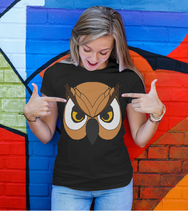 Anima Had Owl Face Bold Brown Eyes T-Shirt