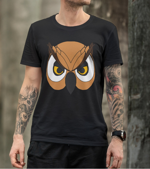 Anima Had Owl Face Bold Brown Eyes T-Shirt