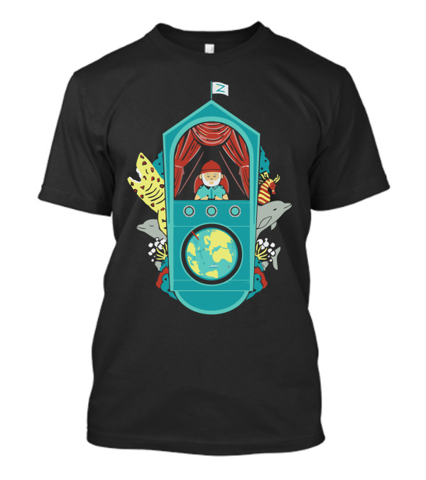 Aquatic Adventurer In Submarine With Marine Creatures Exploring The World T-Shirt