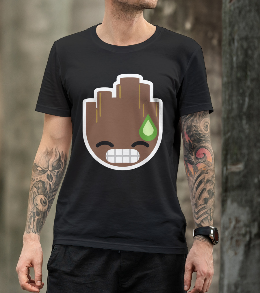 Archived Emoticon Groot Expression Sticker T-Shirt