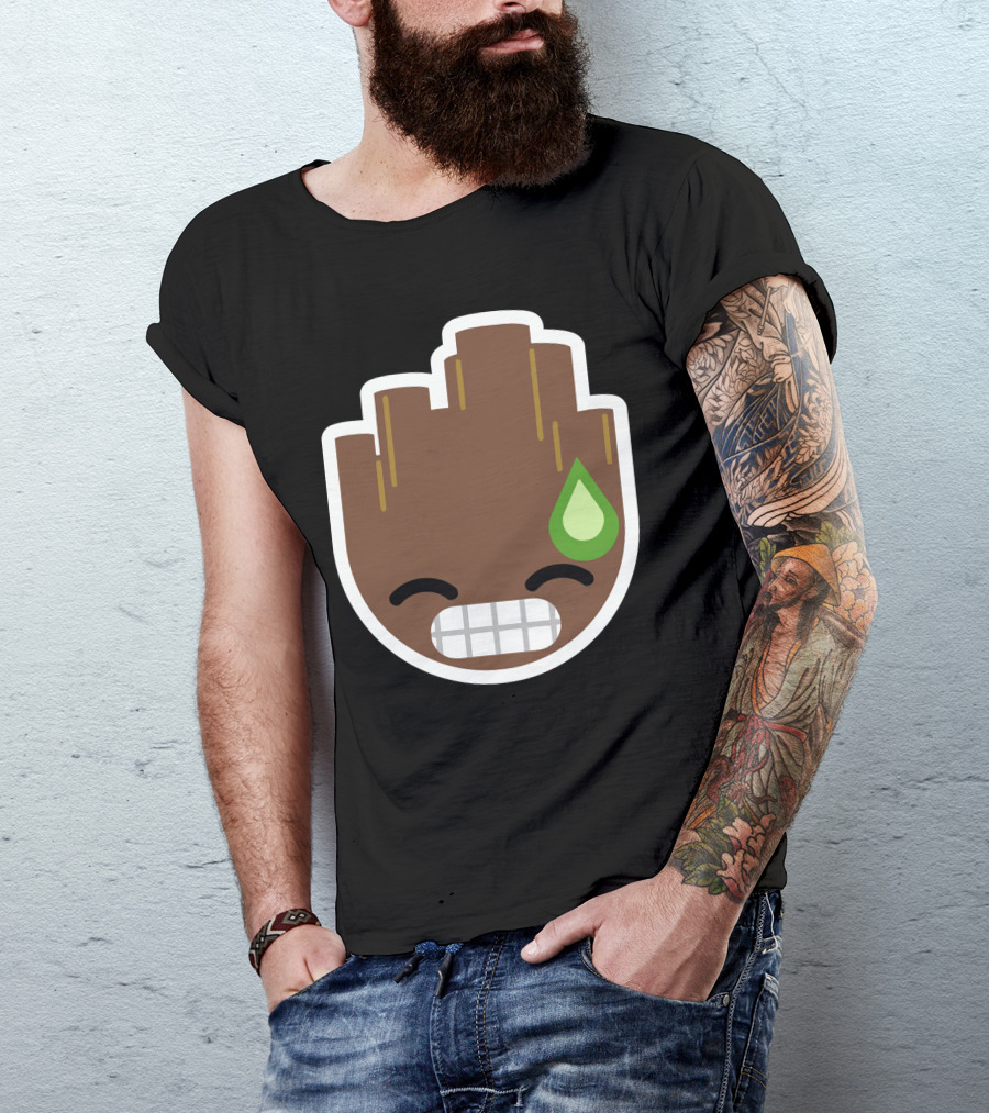 Archived Emoticon Groot Expression Sticker T-Shirt