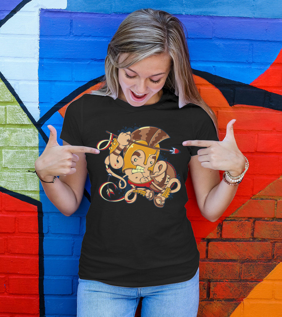 Ares Greek God Of War Cartoon Warrior Armor Spear T-Shirt
