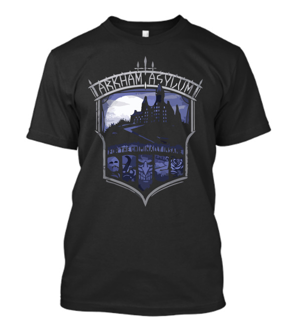 Arkham Asylum For The Criminally Insane Crest Batman Villains Shadows T-Shirt