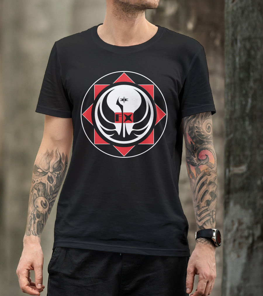 Atrs Color Star Wars Mandalorian Jedi Symbol FX Starbird Emblem T-Shirt