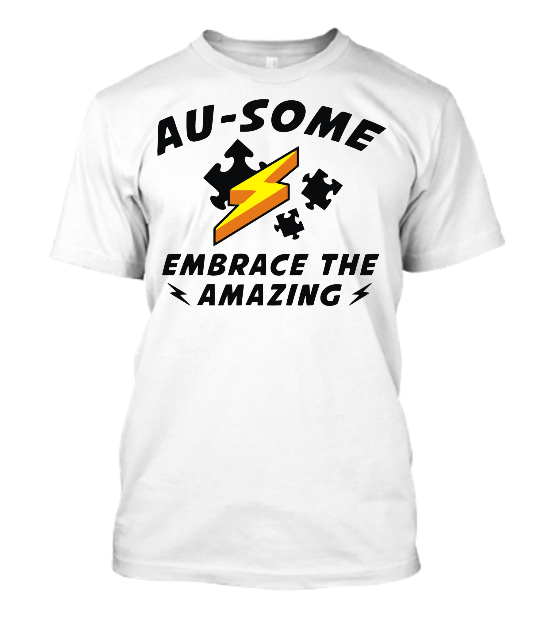 AU-SOME EMBRACE THE AMAZING Puzzle Lightning T-Shirt