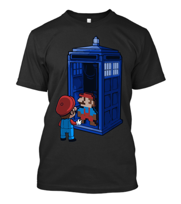 Back To His Roots Super Mario TARDIS Crossover T-Shirt