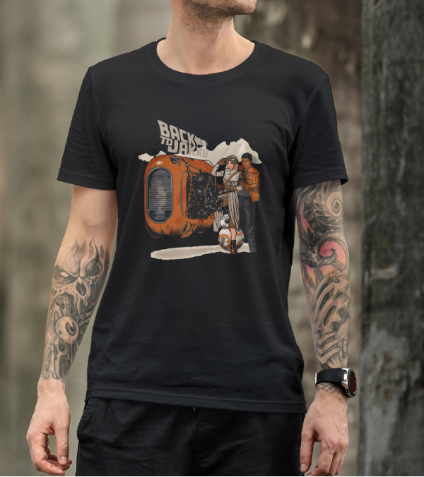 BACK TO JAKKU STAR WARS REY FINN LANDSPEEDER BB-8 T-Shirt