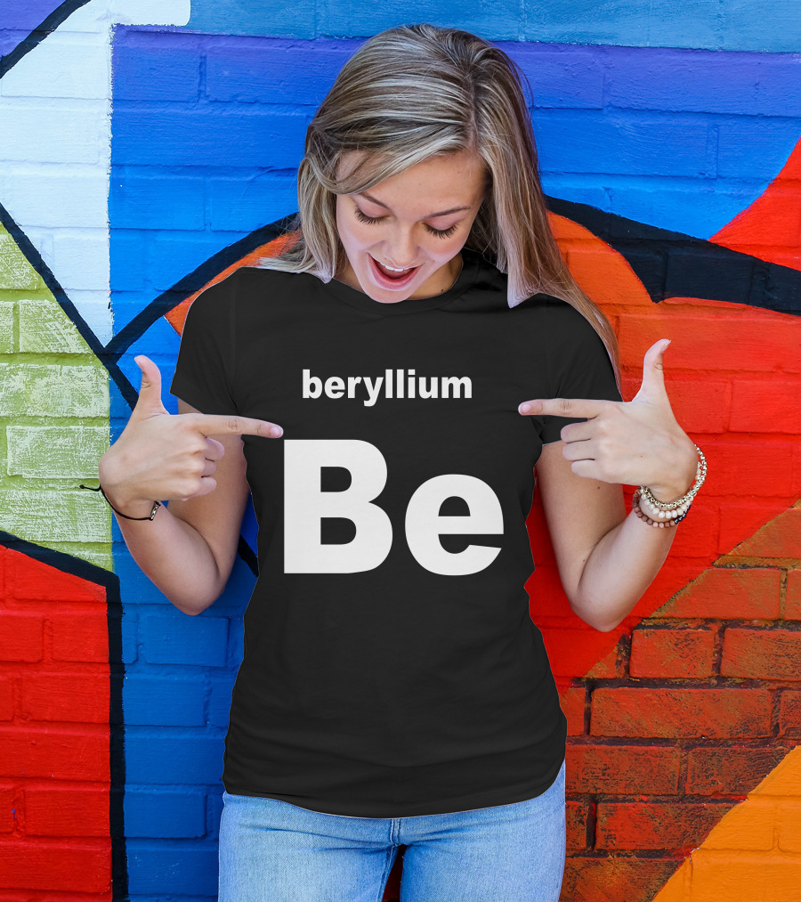 Beryllium Be Elemental Symbol Chemistry T-Shirt