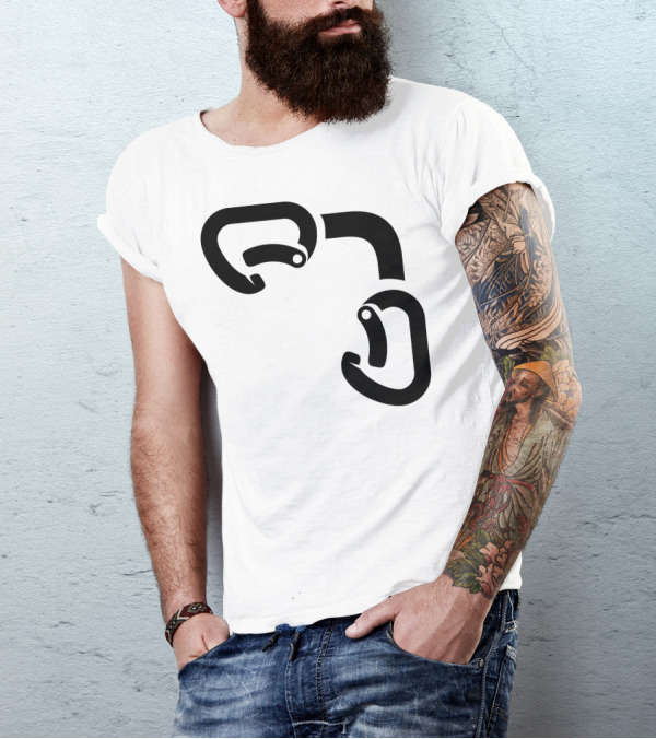 Black Best Rock Climbing Carabiner Symbols T-Shirt