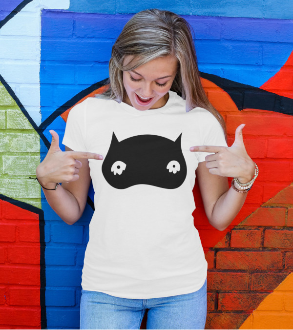 Black Owl Eyes Silhouette Mask T-Shirt