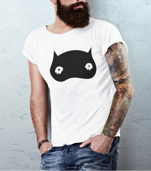 Black Owl Eyes Silhouette Mask T-Shirt