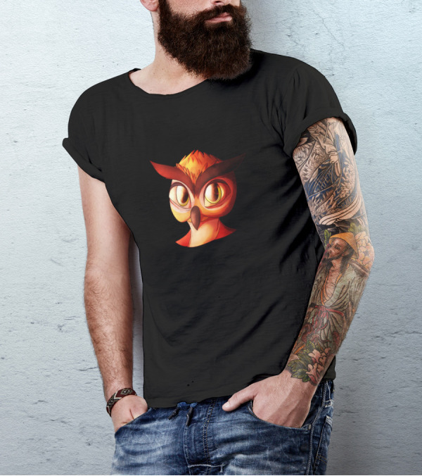 Brid Funny Owl Character With Big Eyes And Bold Colors T-Shirt