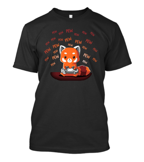 PEW Game Button Masher Red Panda Controller T-Shirt