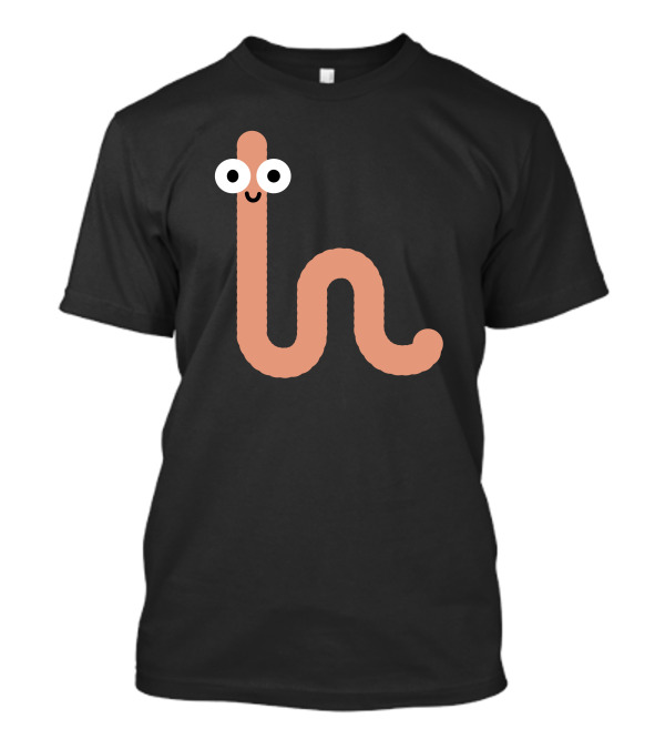 Cacing Bae Senyum Worm Smiley Face T-Shirt