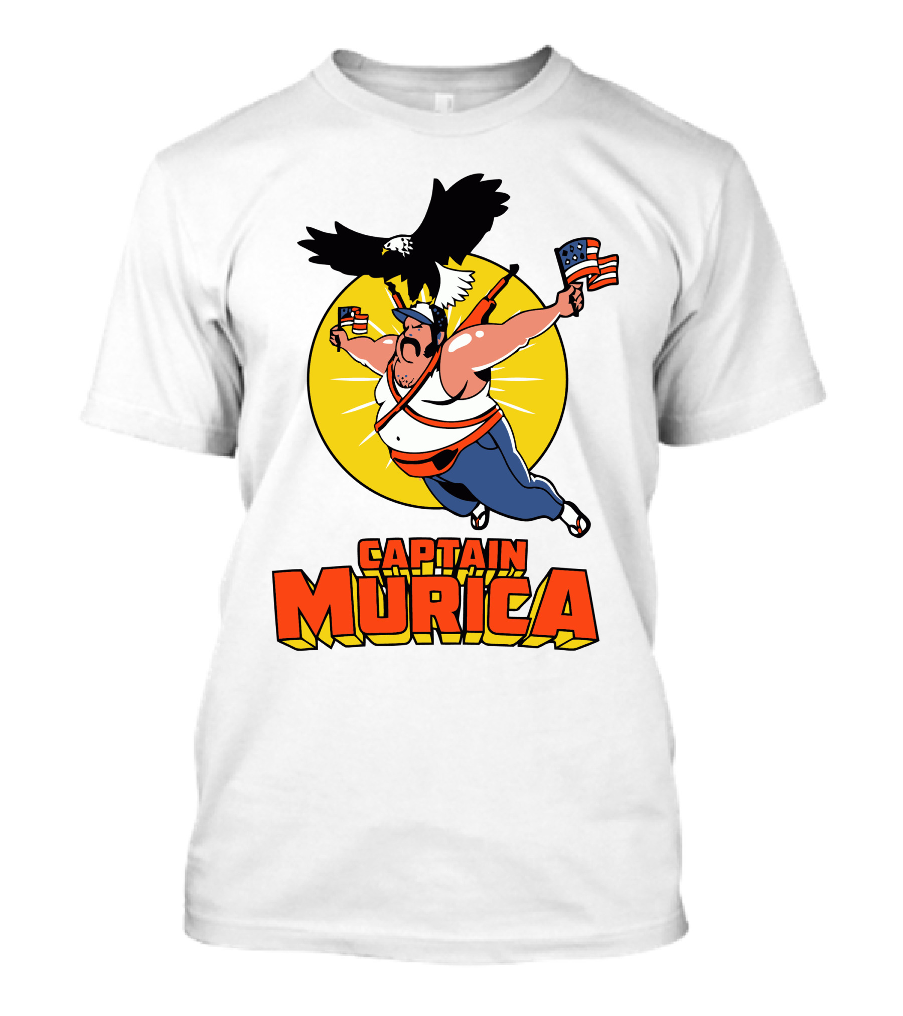 Captain Murica Eagle USA Flag Hero T-Shirt