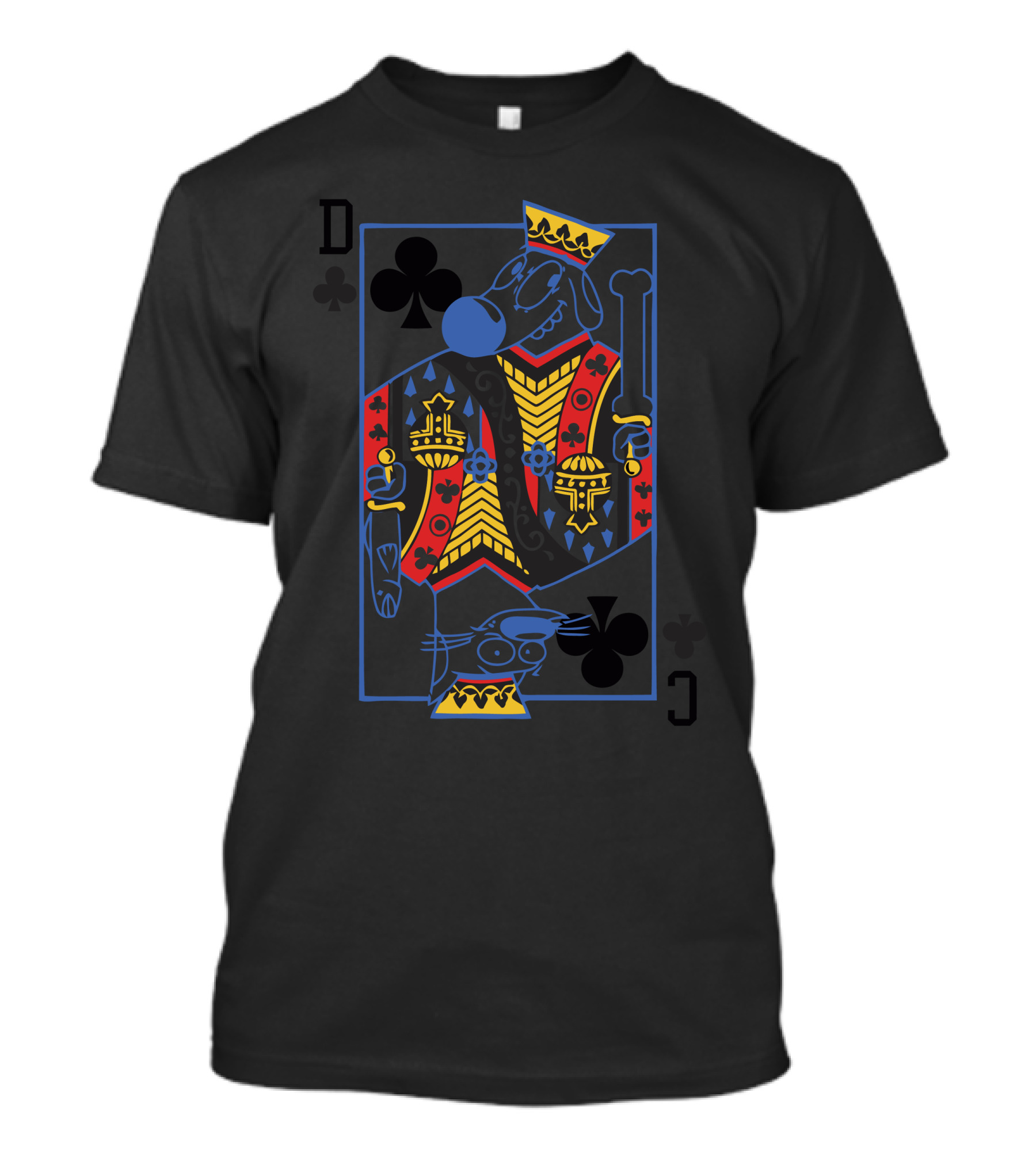 Catdog King Of Clubs Playing Card T-Shirt