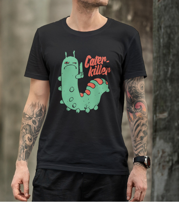 Caterkiller Angry Caterpillar With Knife T-Shirt