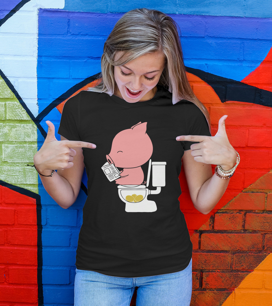 Cha Ching Piggy Bank Toilet Gold Coins T-Shirt