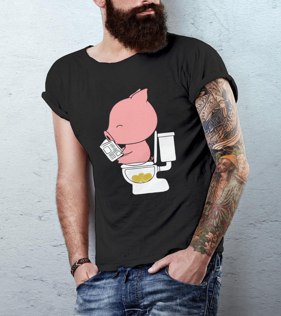 Cha Ching Piggy Bank Toilet Gold Coins T-Shirt