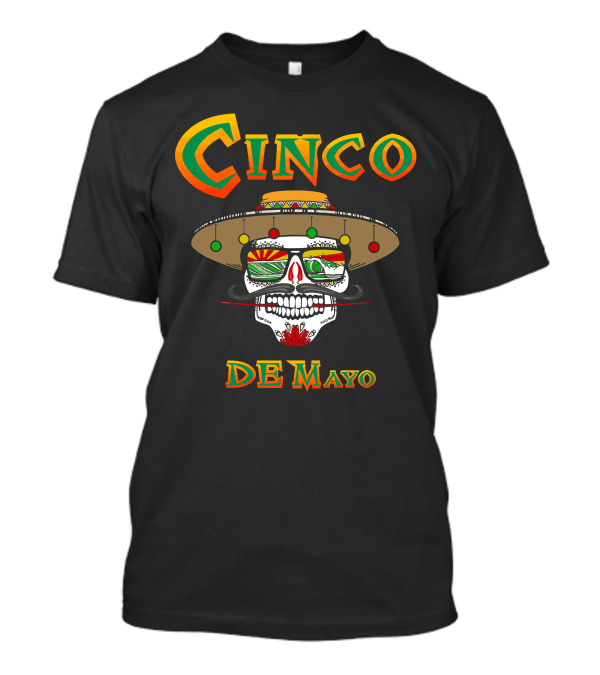 Cinco De Mayo Skull Sombrero Festive T-Shirt