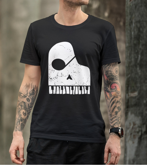 Classic Pirate Piano Skull T-Shirt