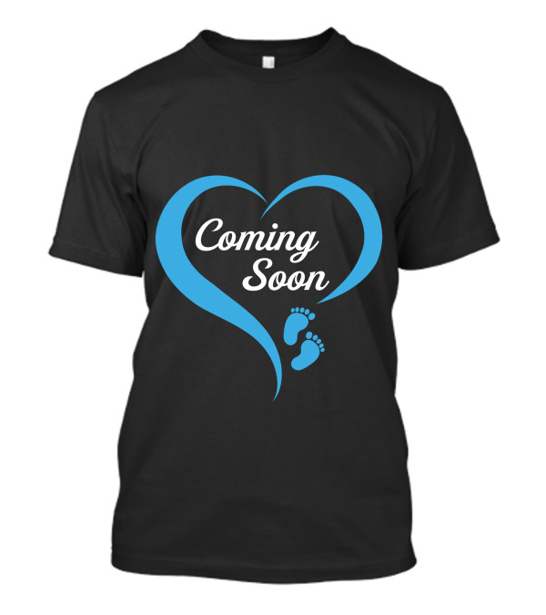 Coming Soon Baby Boy Heart Footprints T-Shirt
