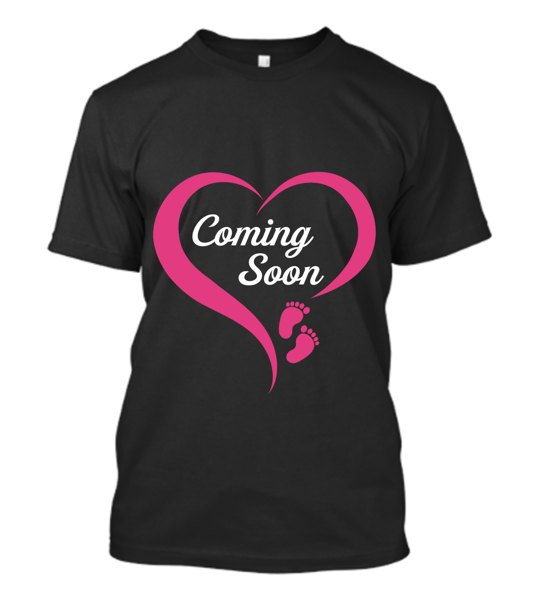 Coming Soon Heart And Baby Footprints T-Shirt