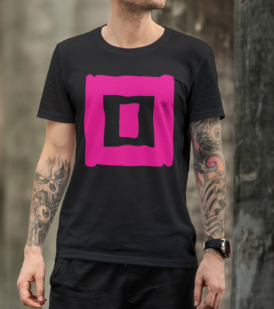 Couples Pink Spiral Square Geometric T-Shirt