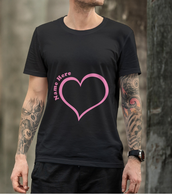 Name Here Custom Baby Girl Name Maternity Heart Footprints T-Shirt