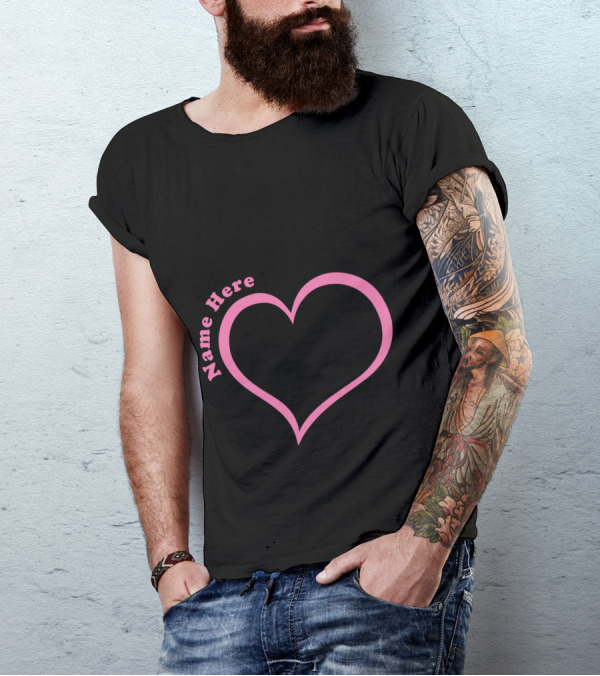 Name Here Custom Baby Girl Name Maternity Heart Footprints T-Shirt