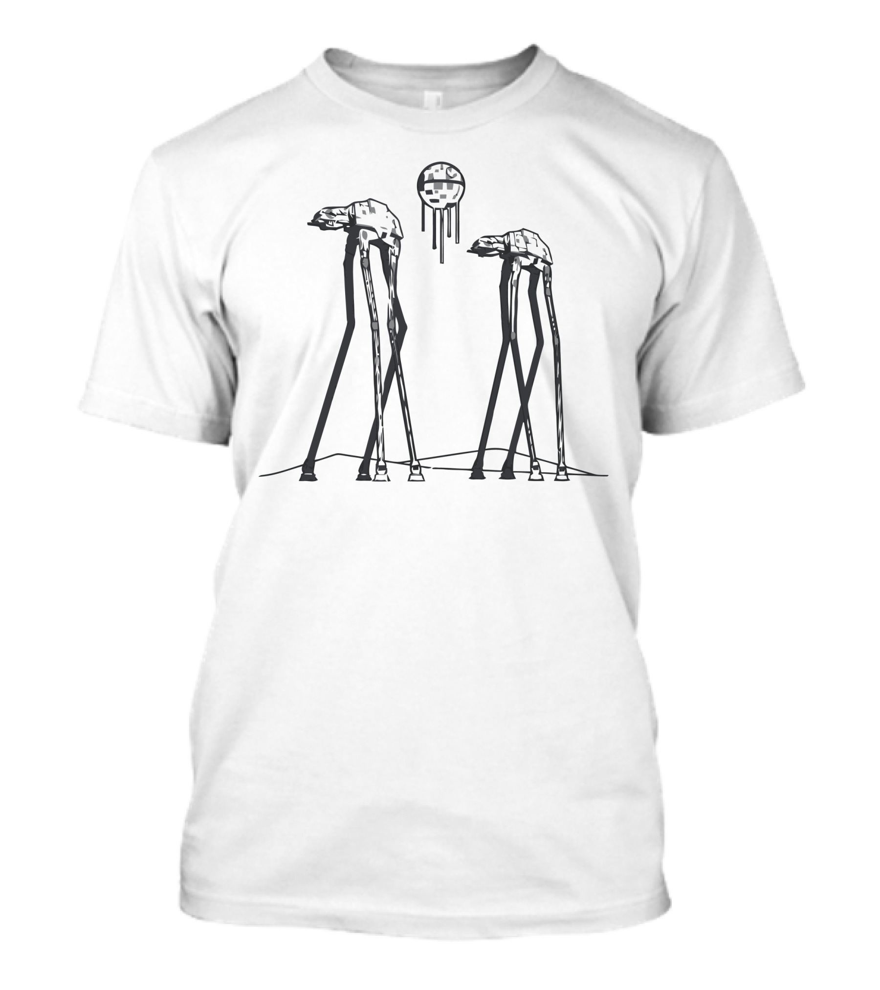 Dali Walkers Surreal Elephant Stilt Figures With Abstract Moon T-Shirt