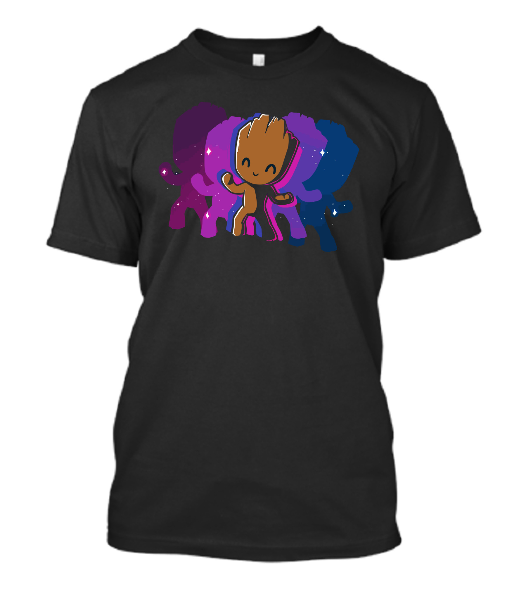 Dancing Groot Galaxy Shadows T-Shirt