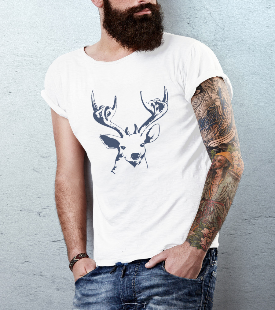 Deerock Metal Horns Deer Head T-Shirt