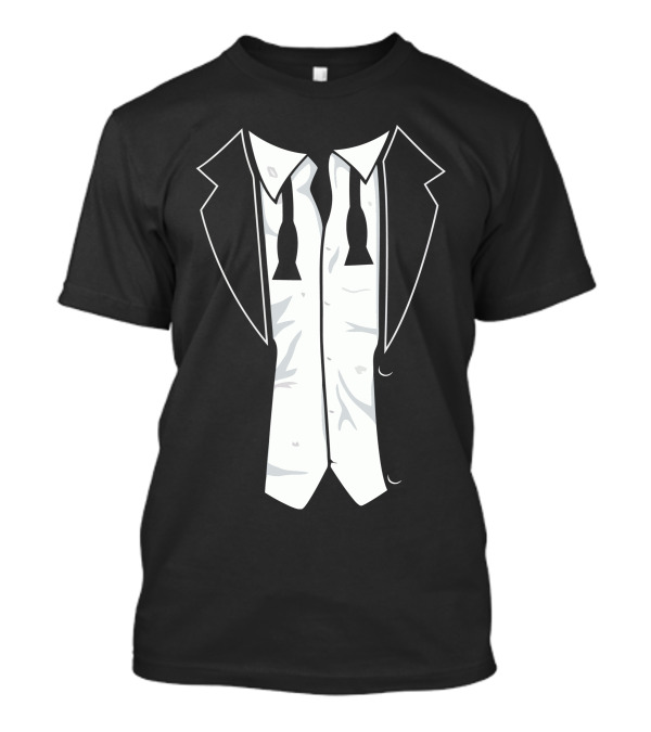 Disheveled Tuxedo Wrinkled Shirt And Untied Bow Tie Look T-Shirt