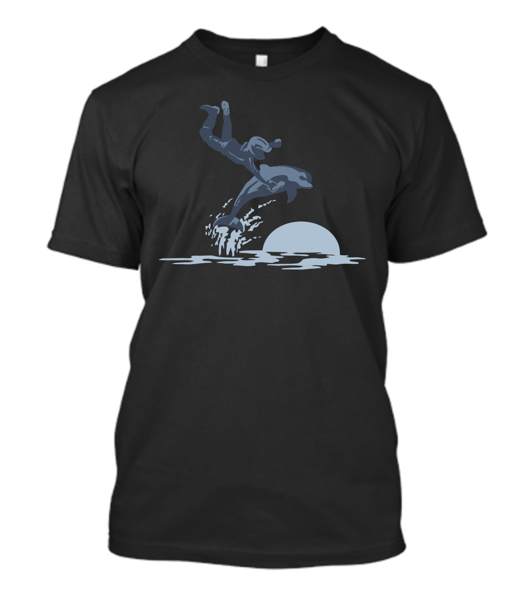 Moonlit Dolphin Rider Adventure T-Shirt