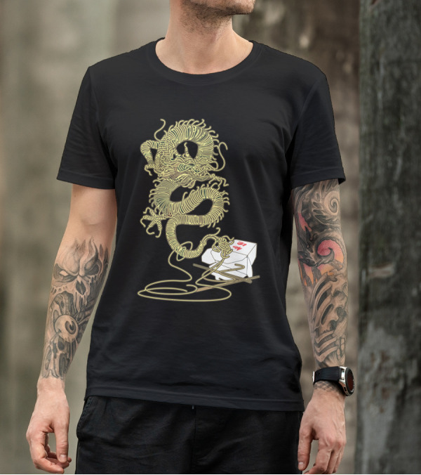Dragon Flavor Noodles Rising From Takeout Box T-Shirt