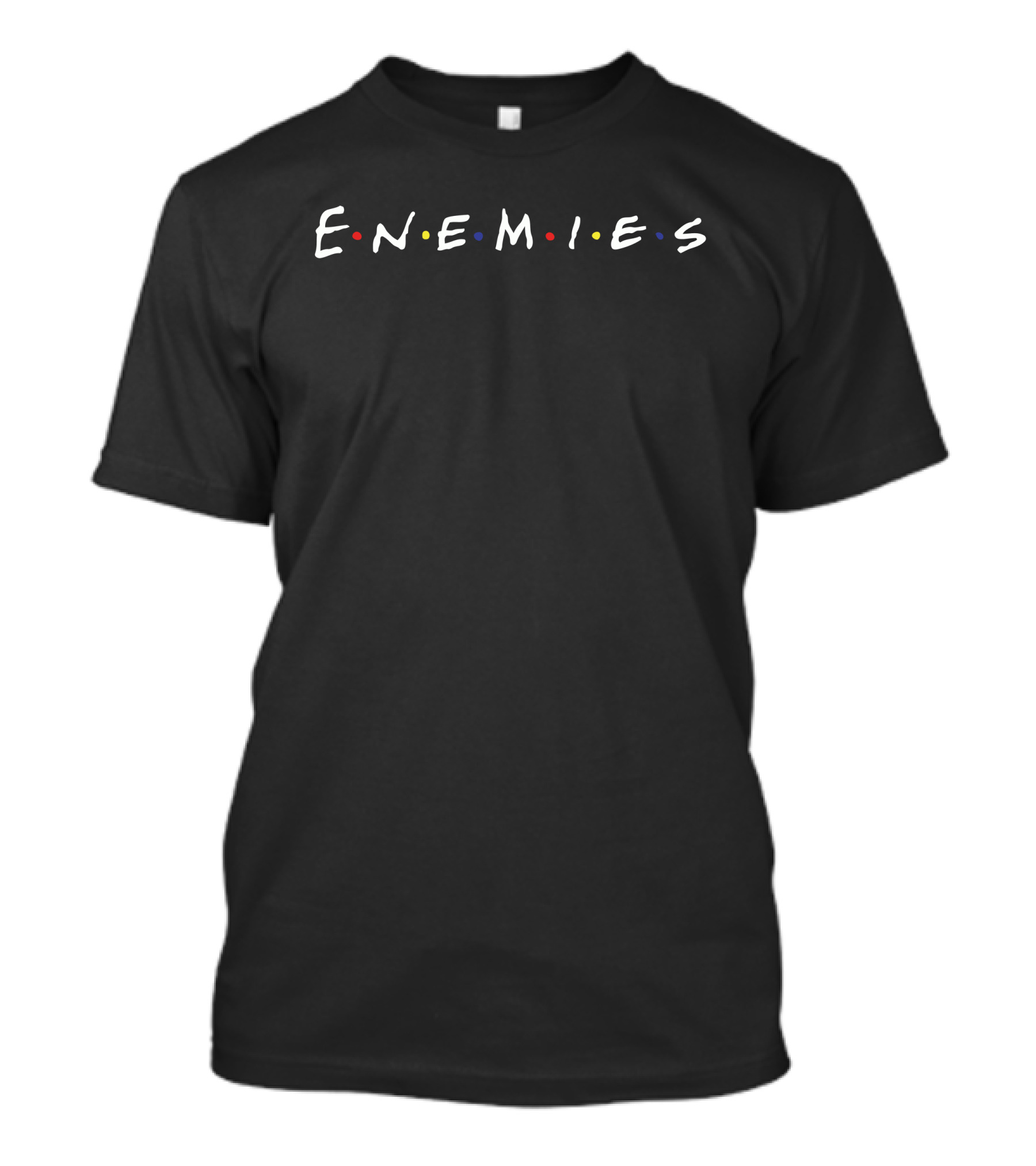 Enemies Friends TV Show Parody Font And Iconic Dots T-Shirt