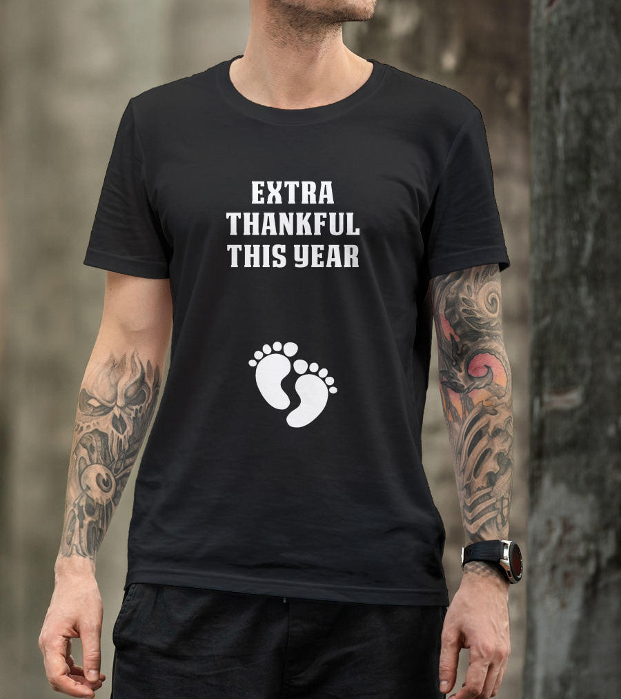 Extra Thankful This Year Baby Footprints T-Shirt