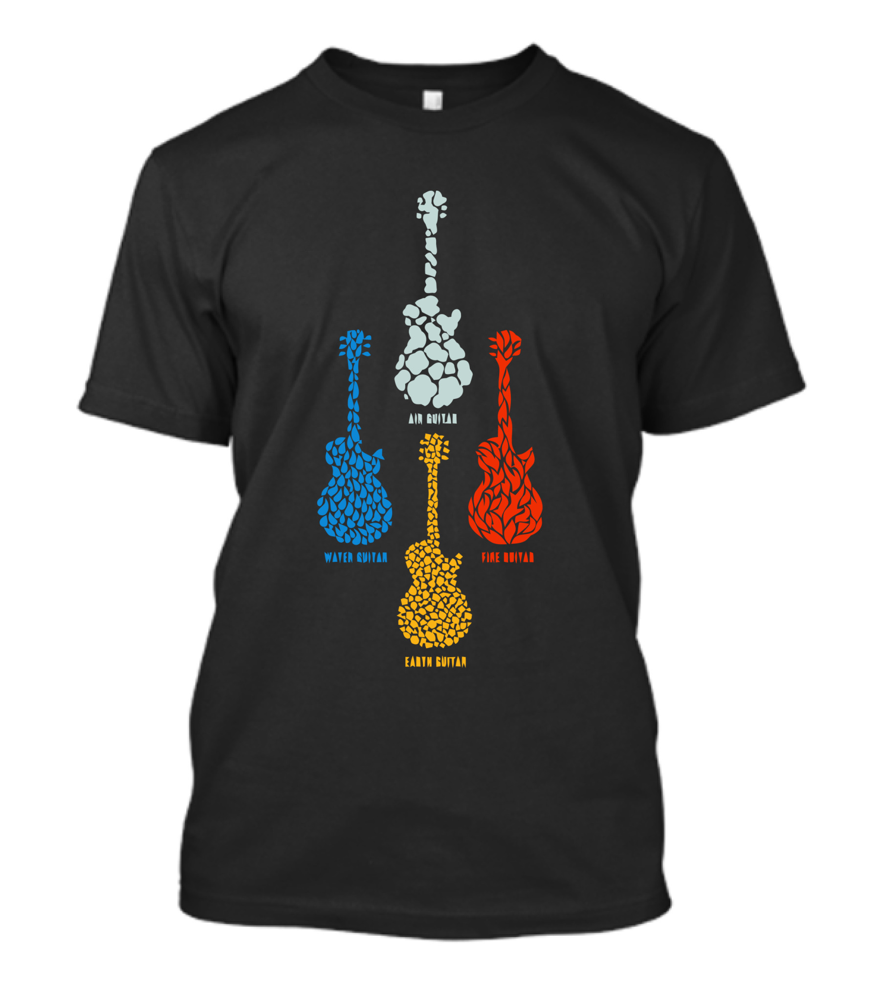Fire Water Earth Air Guitar T-Shirt
