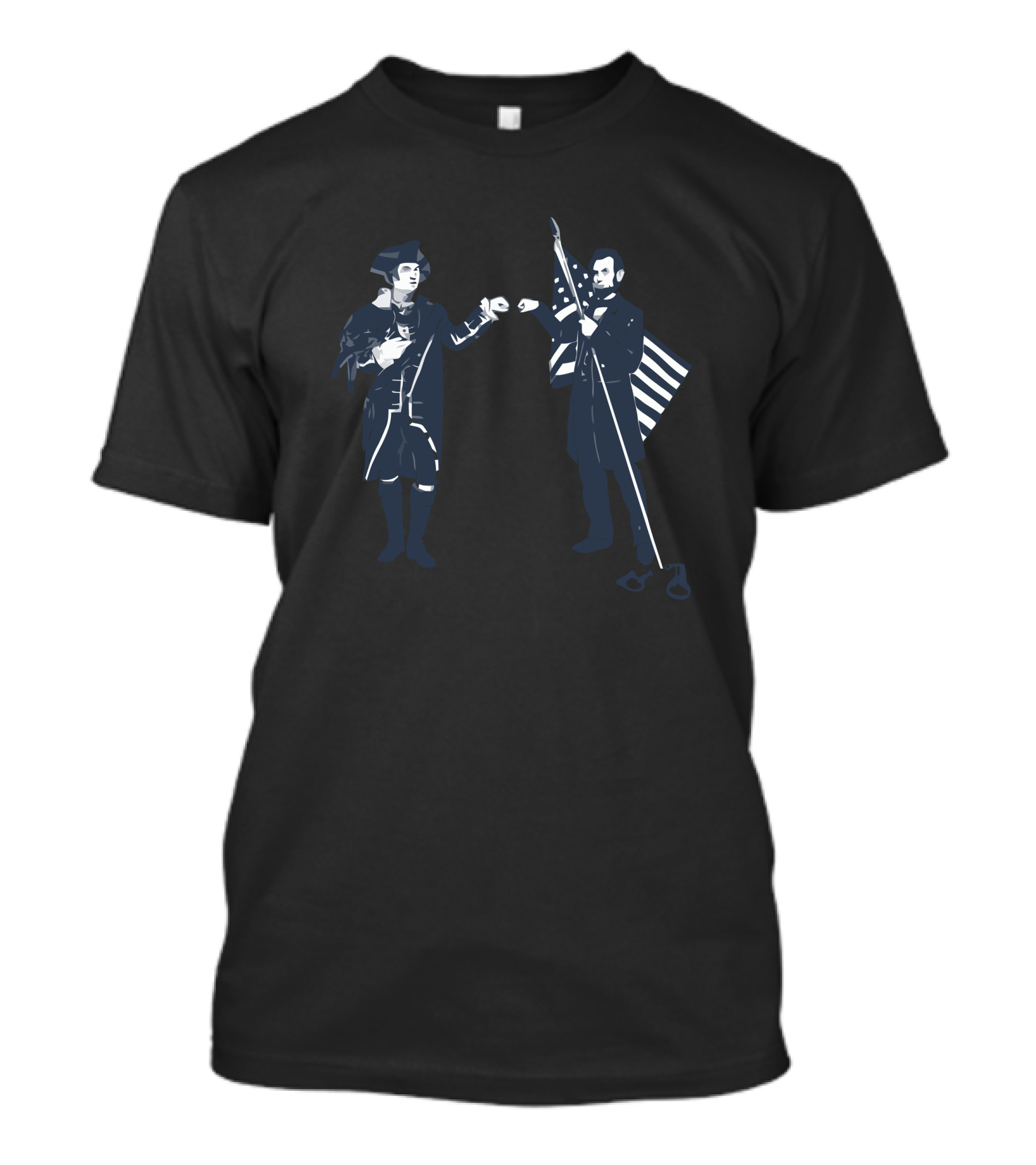 Fist Bump For Liberty Historical Figures And American Flag T-Shirt