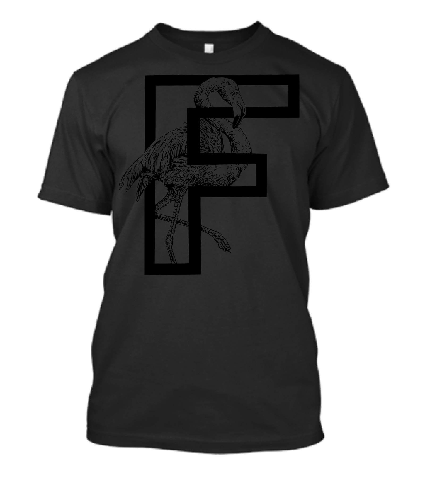 Florida Flamingo Outline With Letter F T-Shirt