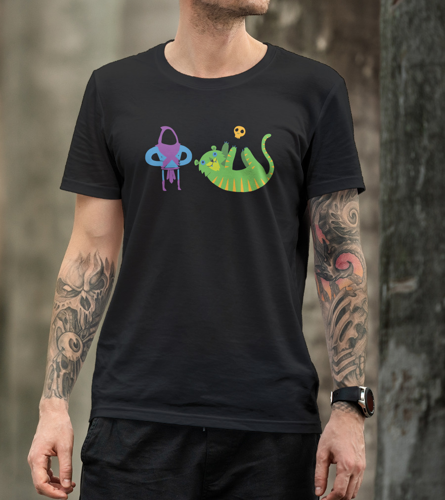 Foiled Again With Colorful Knight And Tiger Skull T-Shirt